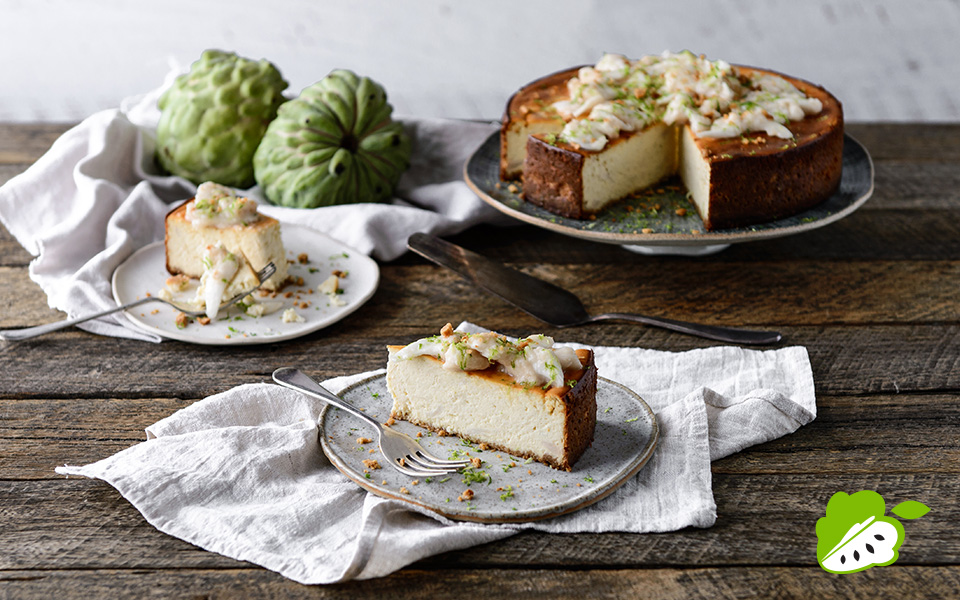 Custard Apple & Ricotta Cheesecake